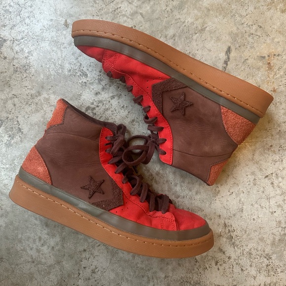 Converse Red and Brown High-Top Sneakers - Picture 3 of 6